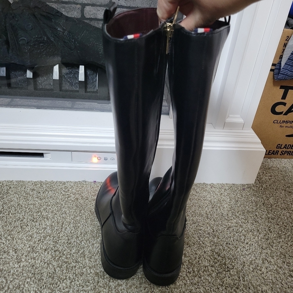 Tommy Hilfiger Deelia Black Riding Boots, Size 6 - Picture 5 of 10